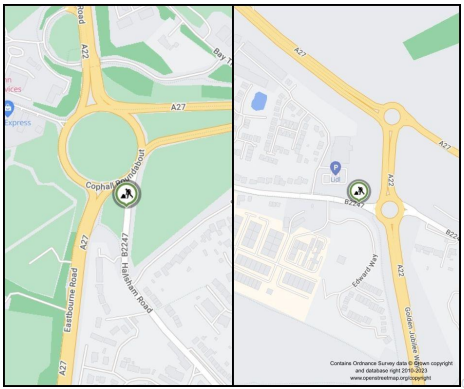 Twomaps, showing the location of the works