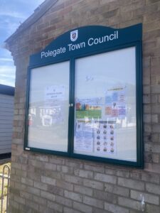 Noticeboard at Polegate War Memorial Recreation Ground