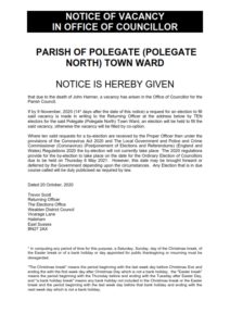 Casual Vacancy 20th October 2020